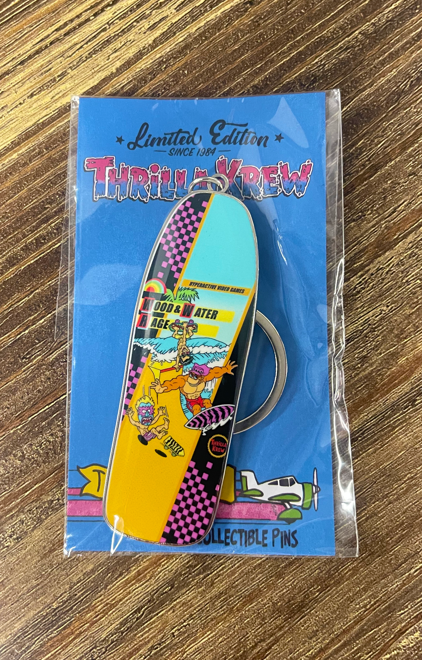 Wood Water Rage Enamel Keychain