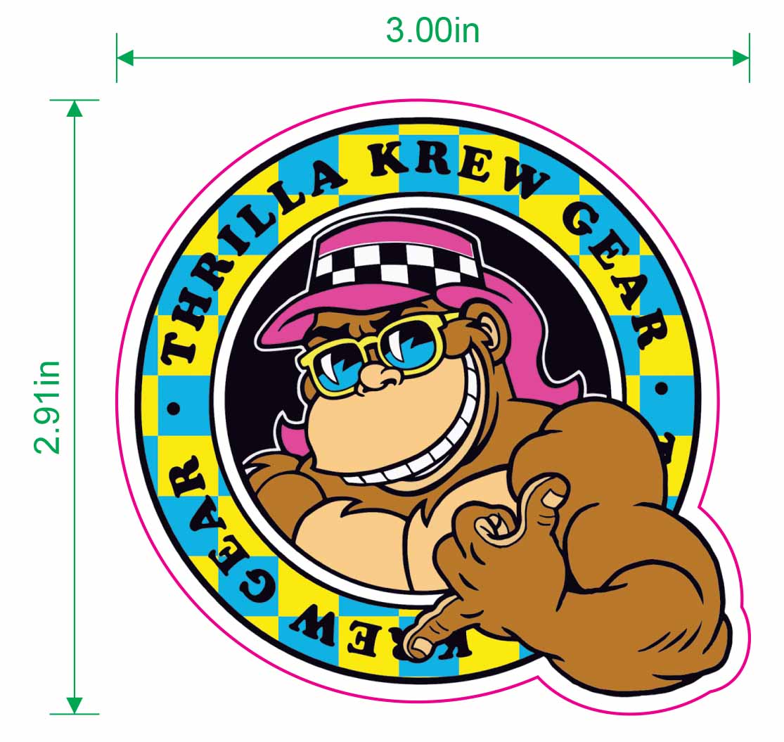 Thrilla Checker Shaka Sticker