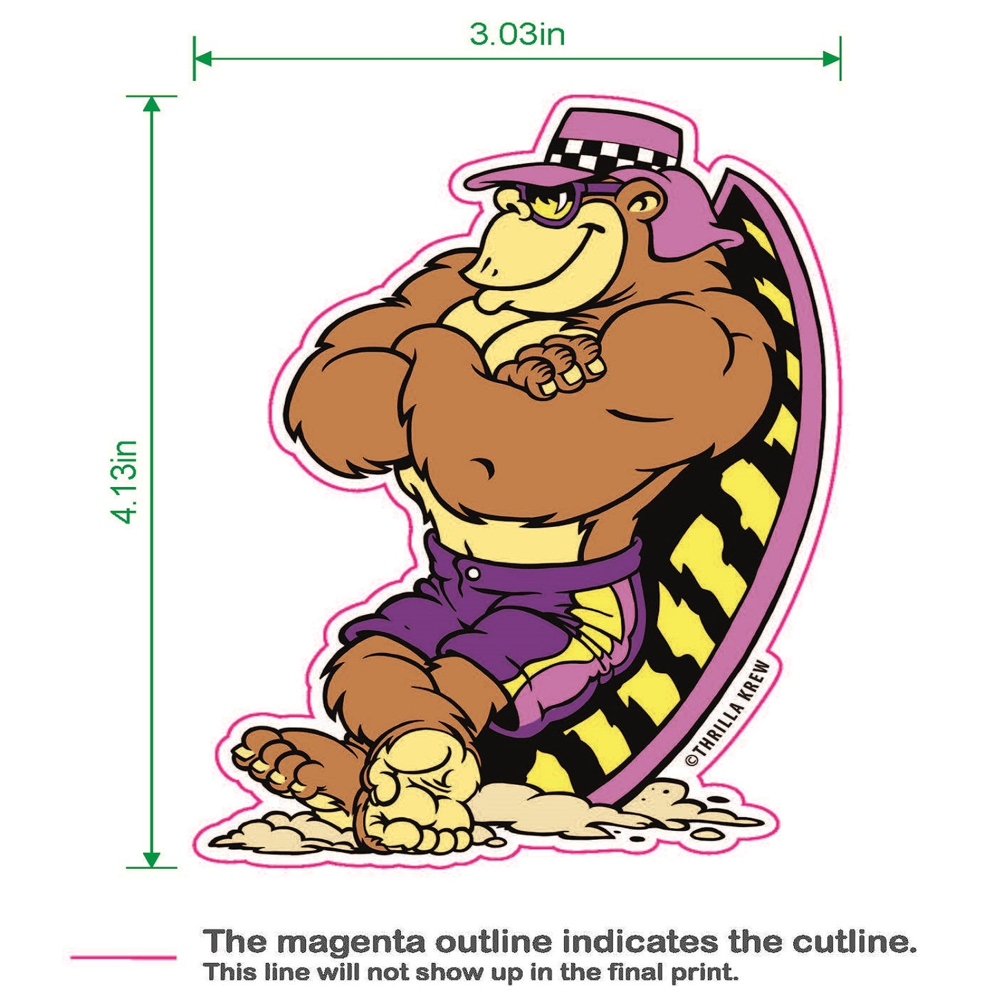 Classic Standing Thrilla Gorilla Sticker