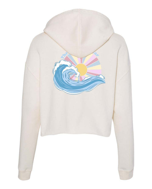 Women Sunset Swell Crop Hoodie