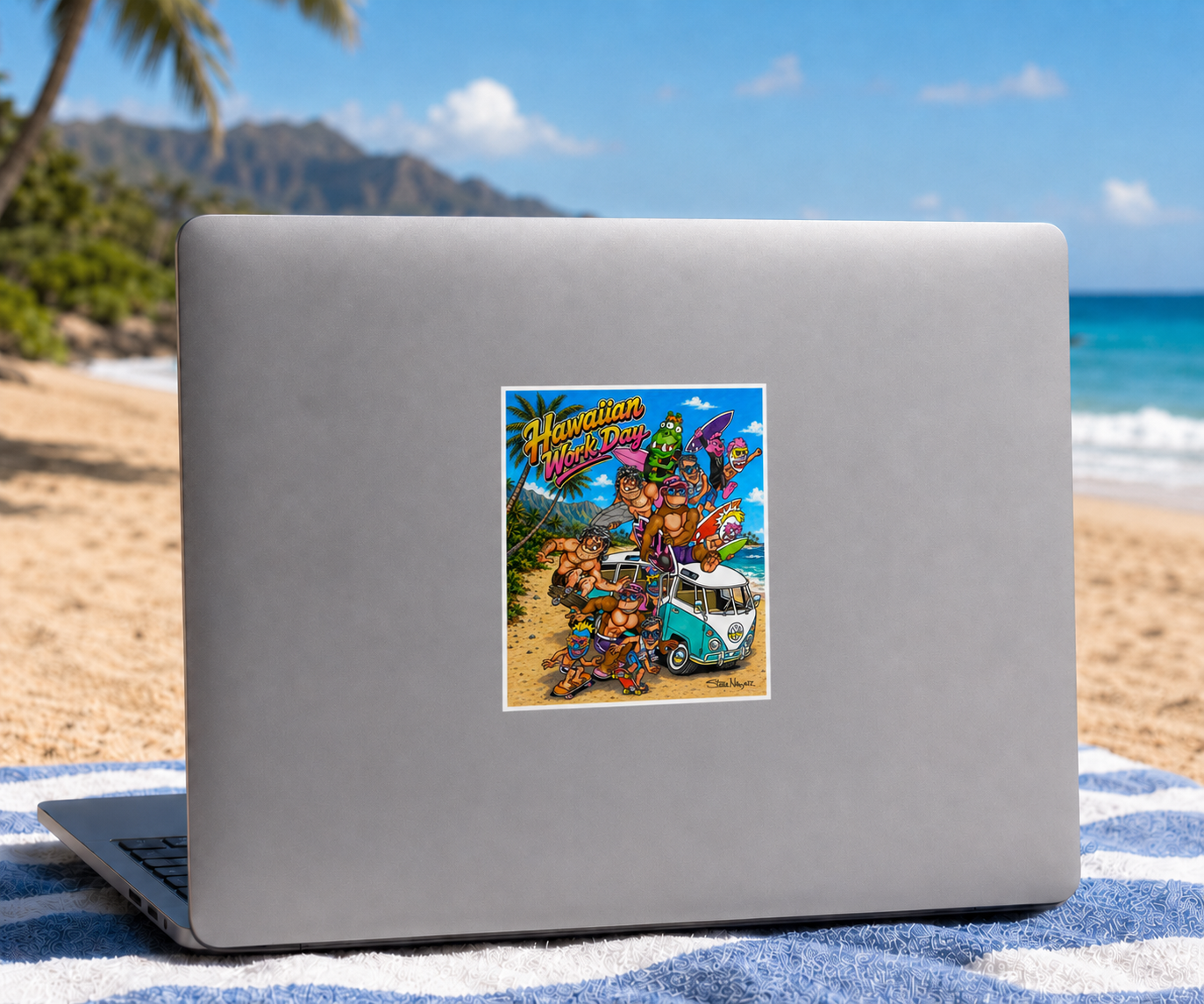 Hawaiian Work Day Sticker