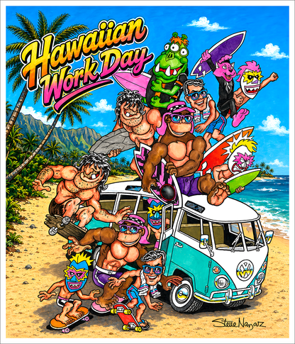 Hawaiian Work Day Sticker