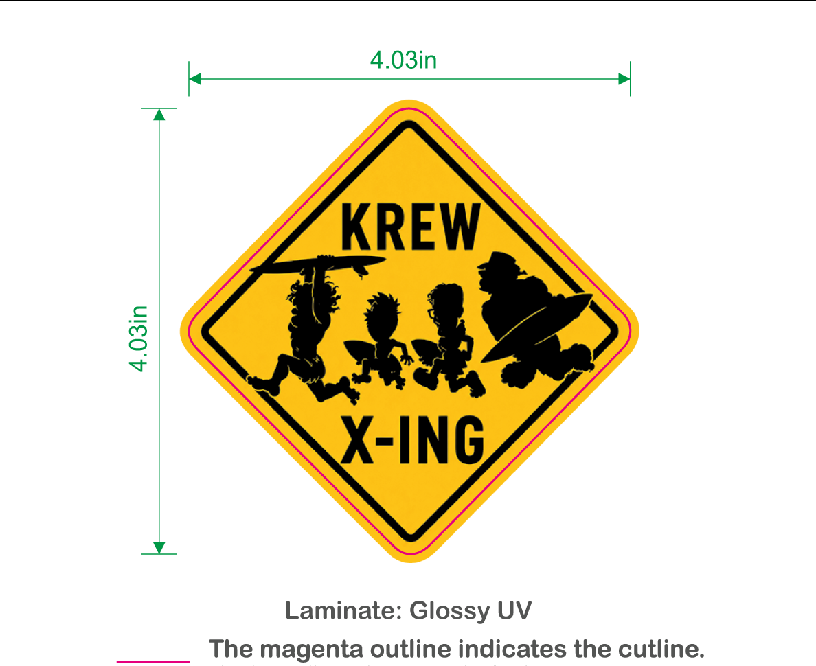 Krew X-ing Sticker