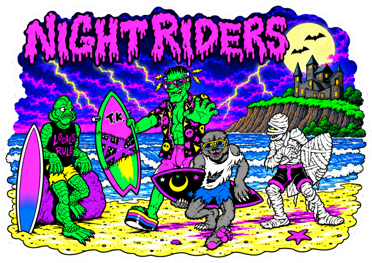 80s Night Riders Sticker