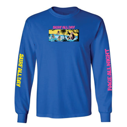 Surf All Day Rage All Night L/S (Royal Blue)