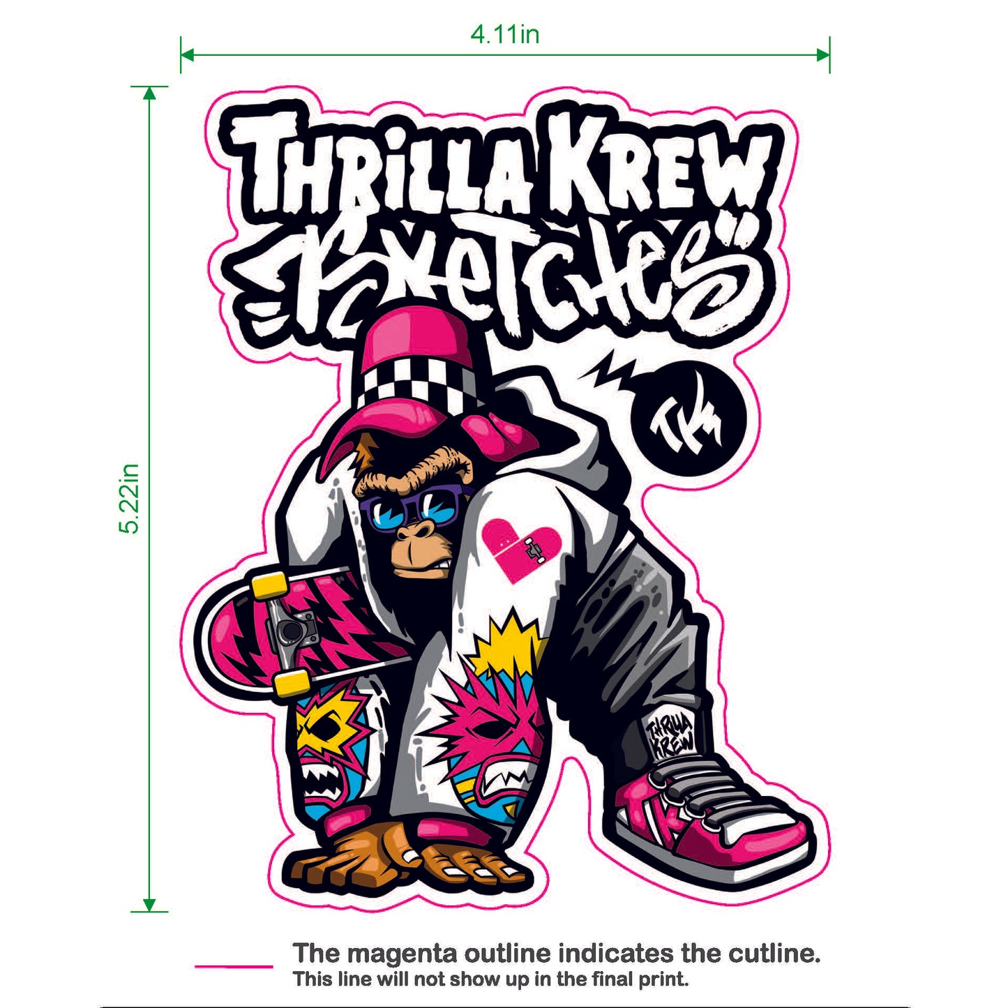 Thrilla Gorilla X Collab Tee Sticker